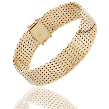 Murstens 14 karat massivt guld armbånd, 18½ cm og 15 rækker (15,0 mm)